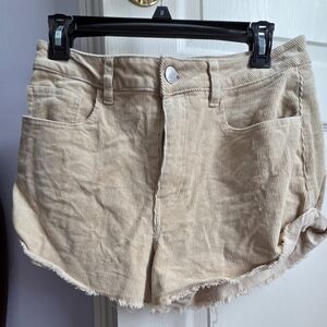 Forever 21 High Waist Tan Corduroy Shorts